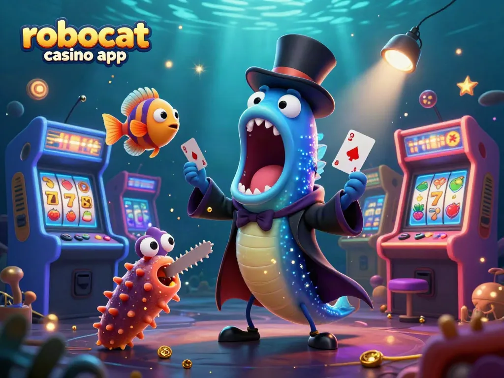 Spin to win with the robocat casino app in this enchanting underwater scene!